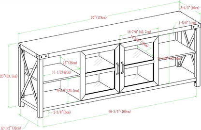 Rustic Modern Metal and Wood TV Stand-1