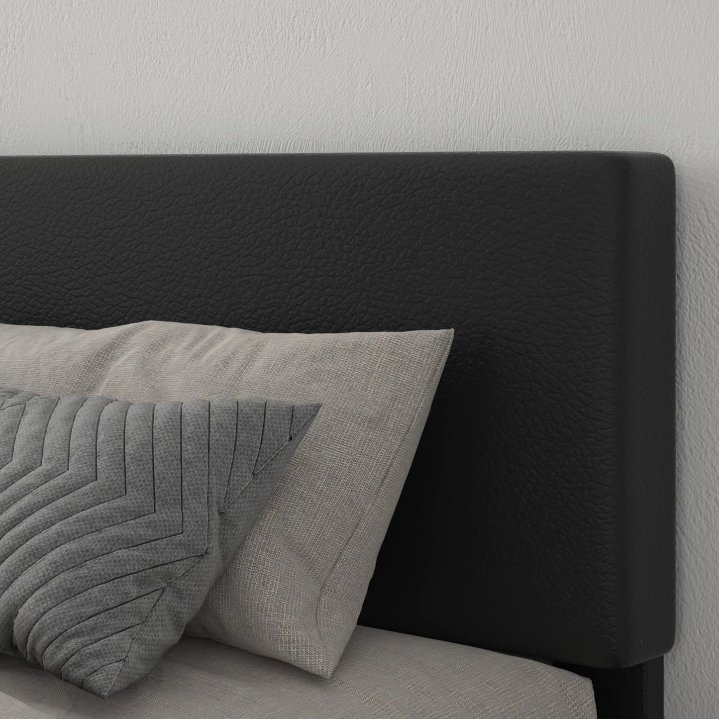 King Upholstered Platform Bed Frame, Adjustable Headboard-1