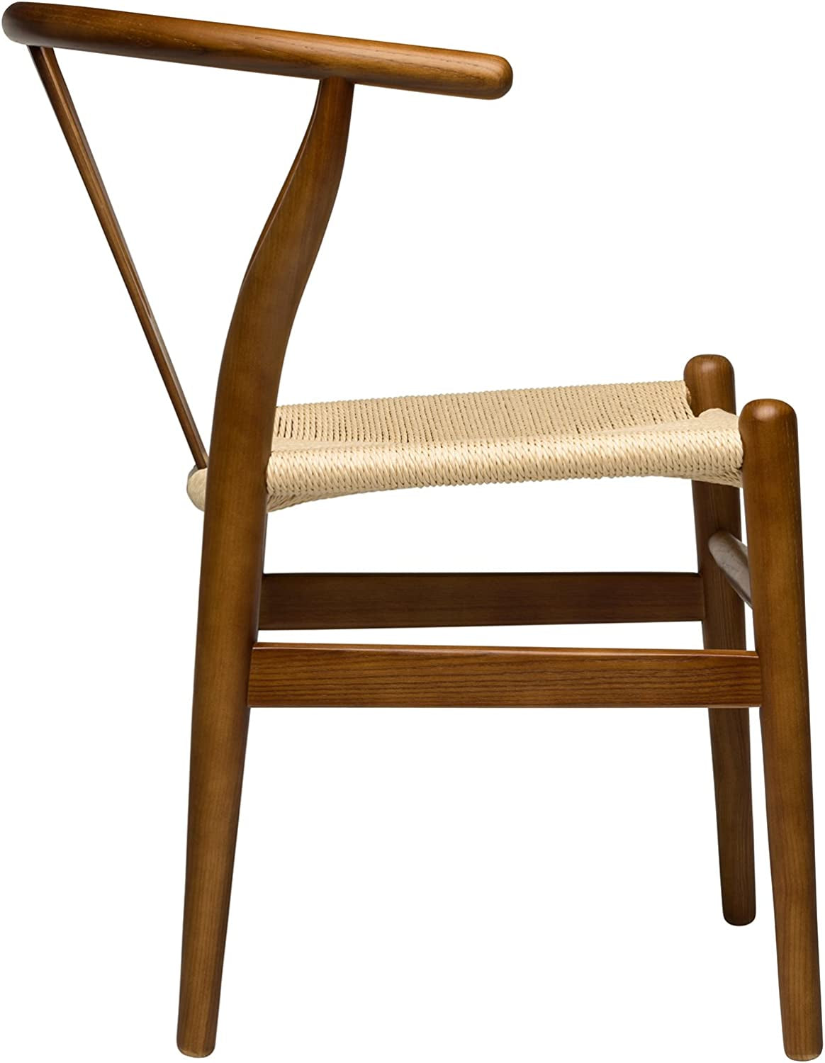 Hans Wegner Woven Seat Chair, Walnut/Natural-3
