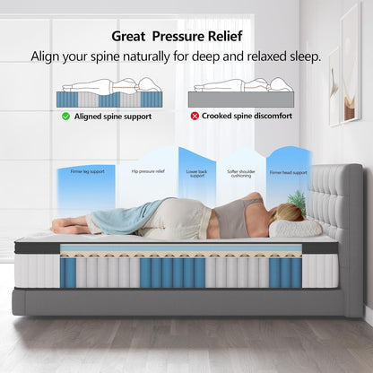 12 Inch Hybrid Mattress Soft Breathable Medium Firm Feel-4
