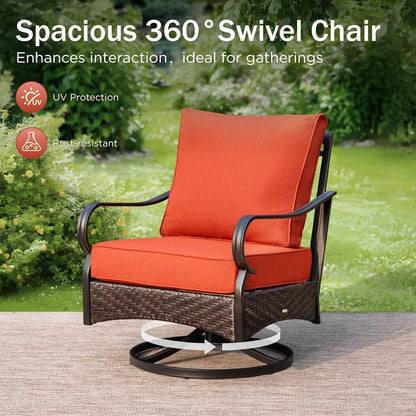 Patio Furniture Set with Fire Pit Table and Cushions-2