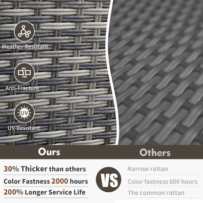 Outdoor Rattan Patio Furniture Set with Swivel Rockers-4