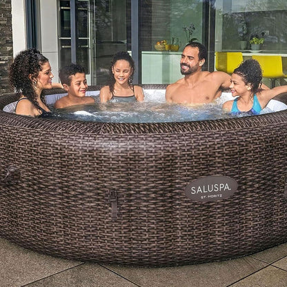 7 Person Round Inflatable Hot Tub 180 Jets-4