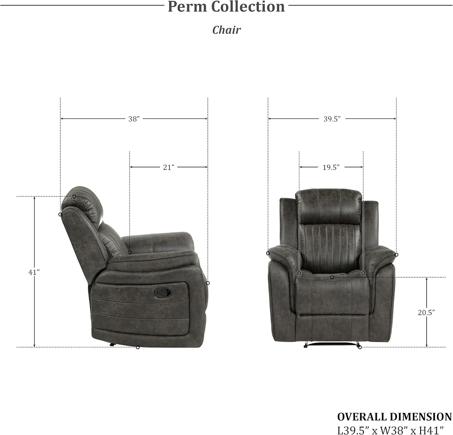Brownish Gray Microfiber Recliner Set Sofa, Loveseat, Chair-1