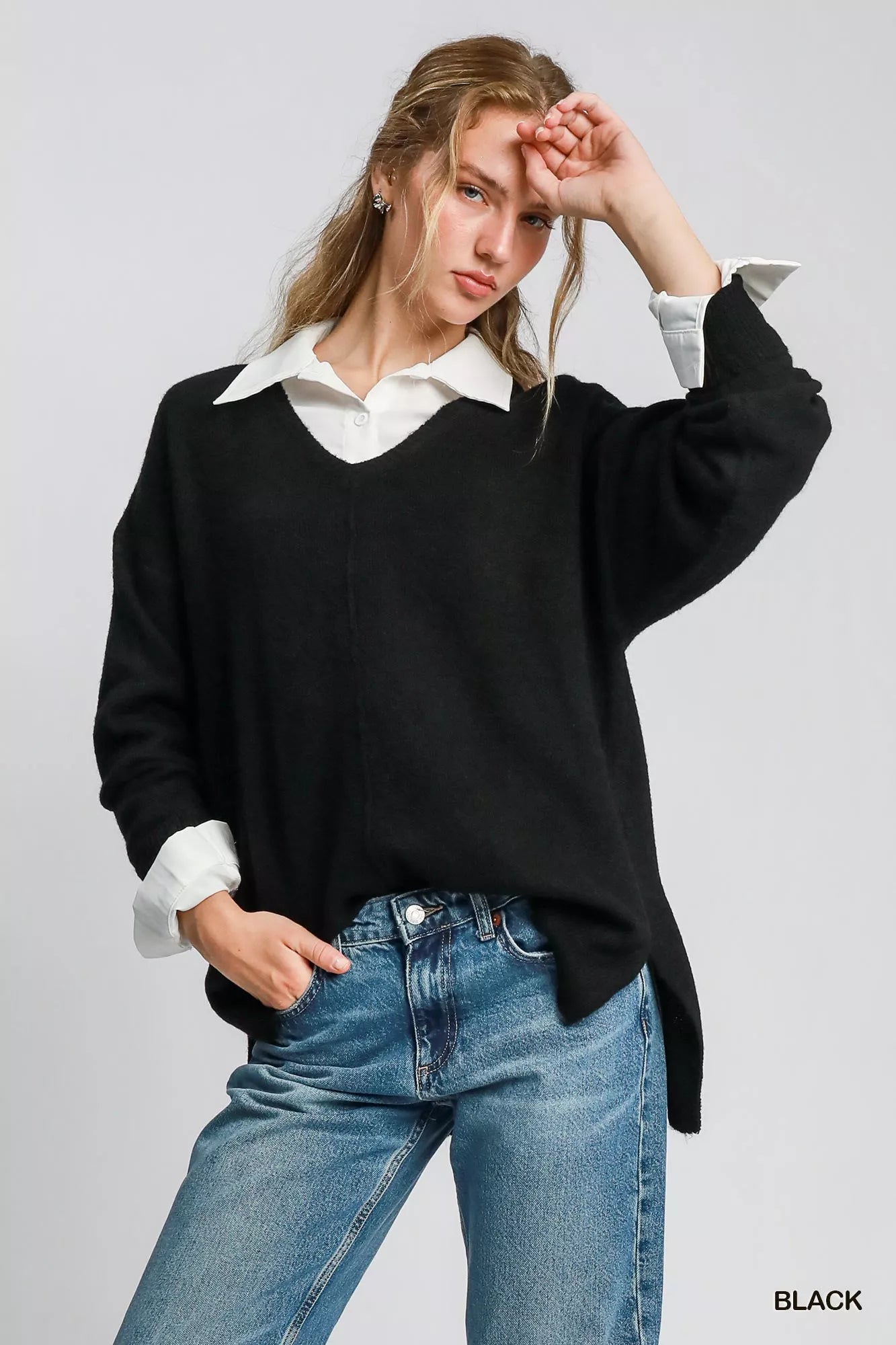 Umgee Wool Blended Pullover Sweater