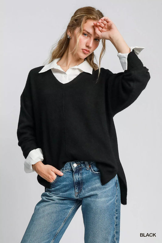 Umgee Wool Blended Pullover Sweater