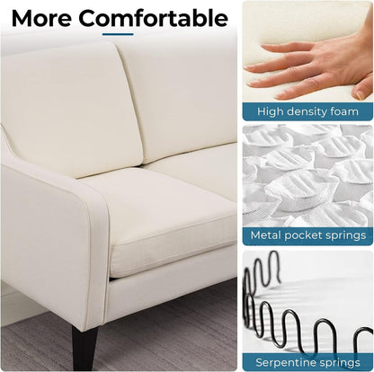 Mid-Century Modern Loveseat: Small, Light Grey rana-4