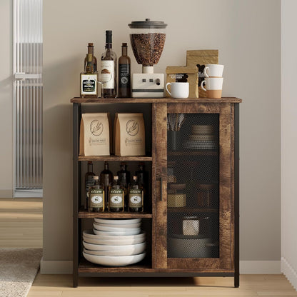 Mini Coffee Bar Cabinet Small Kitchen Buffet Farmhouse-2