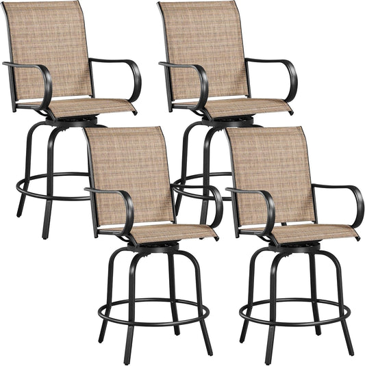 Outdoor Swivel Barstools Set of Four for Comfort-0