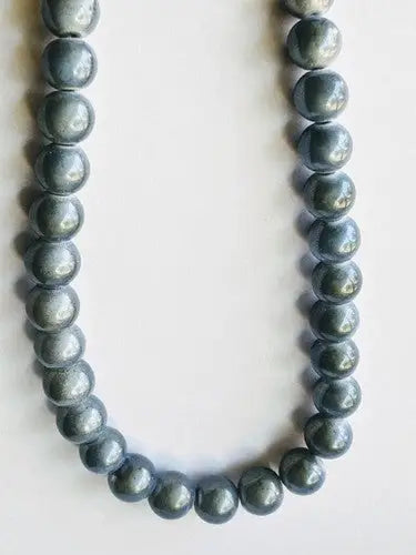 Smooth light gray beads with a blue hue, 6mm colored Wonder Beads strand