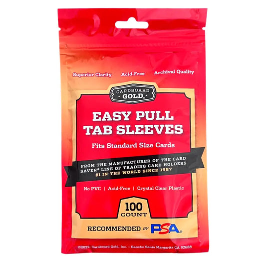 Cardboard Gold easy pull tab soft card sleeves for standard size trading cards