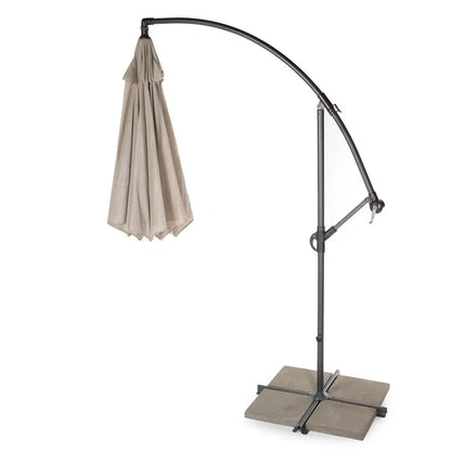 10 Foot Mocha Offset Patio Canopy Umbrella Rotates 360 Degrees - Outdoor > Outdoor Furniture