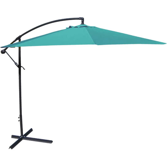 10-Ft Offset Cantilever Patio Umbrella with Aruba Teal Canopy - Outdoor > Outdoor Furniture > Patio Umbrella