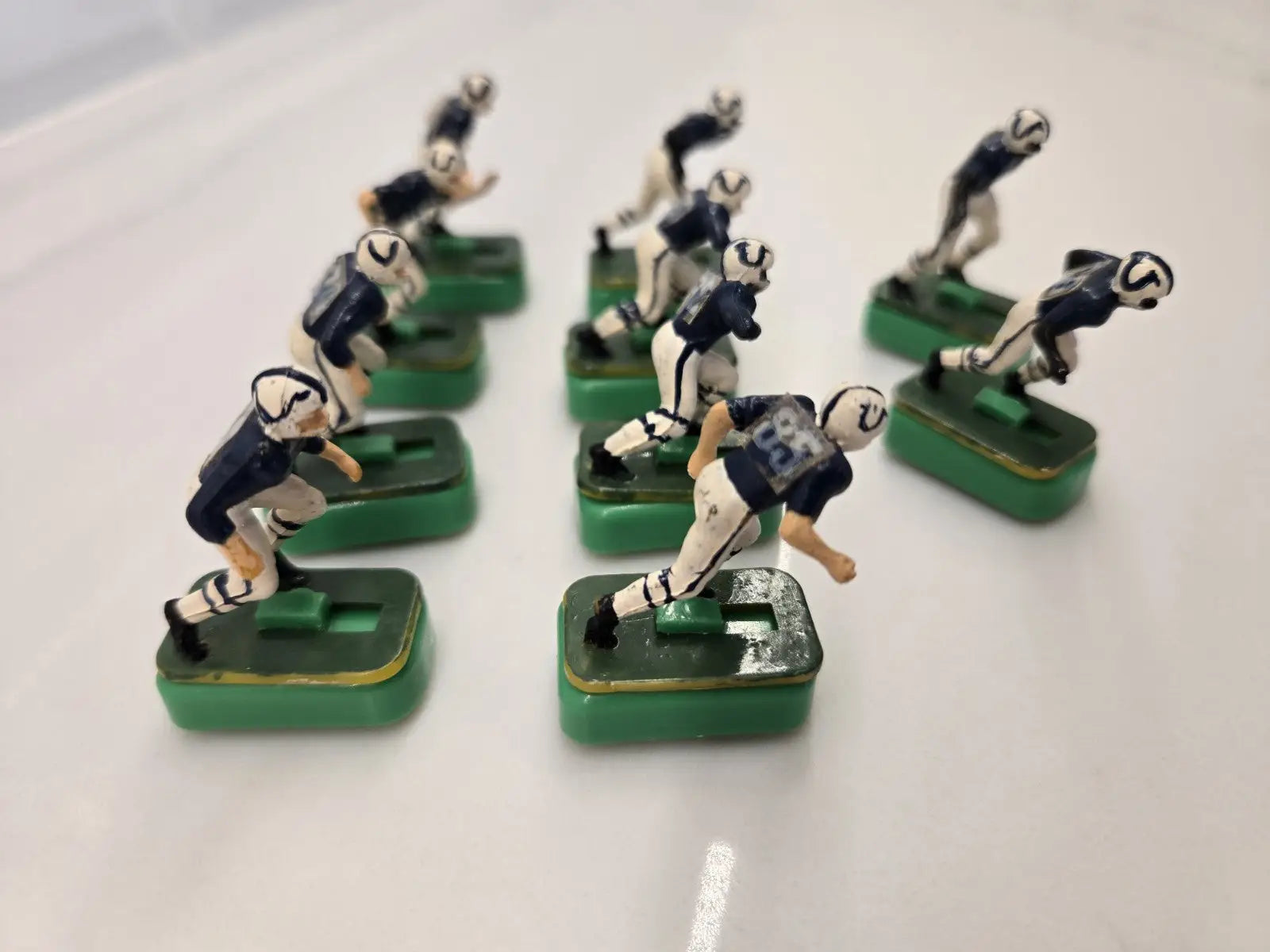 Vintage Indianapolis Colts electronic football figures from Tudor’s Black Shoe set