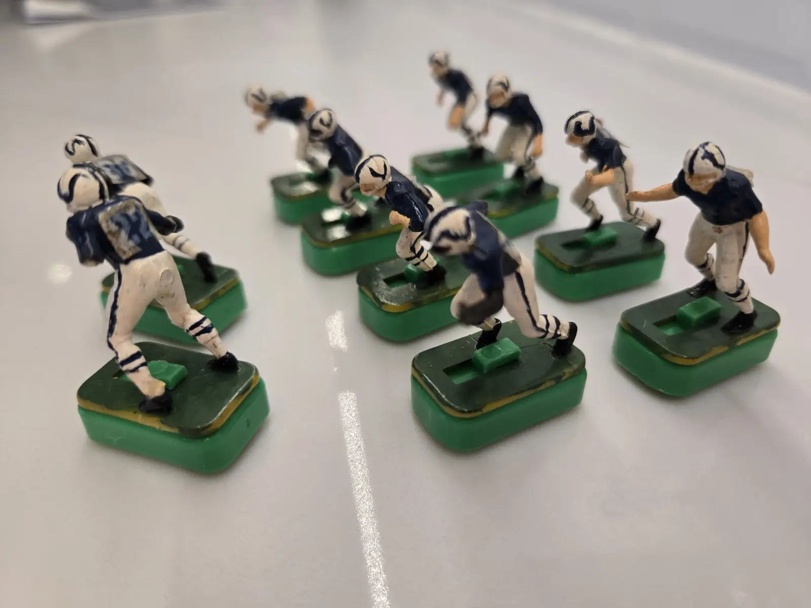 Vintage Indianapolis Colts electronic football game figures from Tudor