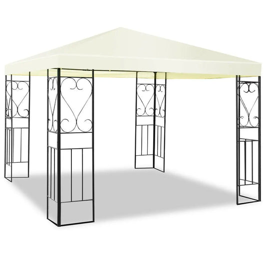 10 x 10 Ft Outdoor Steel Frame Gazebo Shelter with Waterproof Polyester Canopy - Outdoor > Gazebos & Canopies