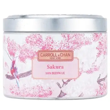 100% Beeswax Tin Candle - Sakura - (8x6) cm - (8x6) cm / 1 - Home Scent