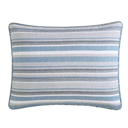 Blue and white striped textured throw pillow from the 100-Percent Cotton Daybed Set