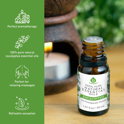 Bottle of 100% pure natural eucalyptus essential oil from Natural Eucalyptus Essential Oils