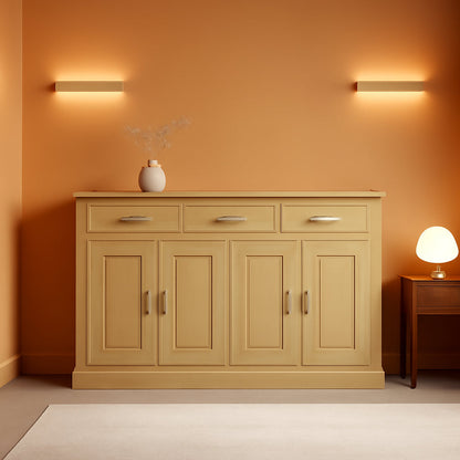 Black 55" Farmhouse Buffet Cabinet with Storage Drawers-0