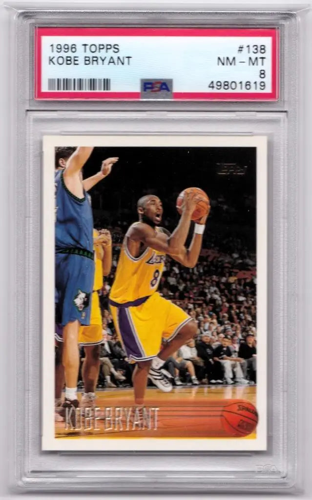 1996-97 Topps #138 KOBE BRYANT Rookie RC PSA 8 NEAR MINT - LAKERS ???