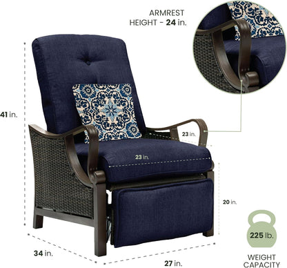 Luxury Outdoor Recliner Chair with Cushions and Pillow-2