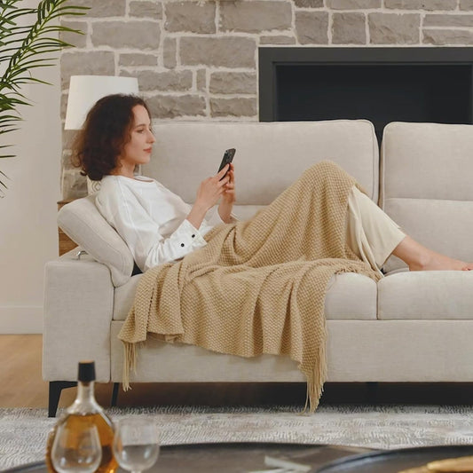 Light Gray Loveseat with Removable Cover rana-0