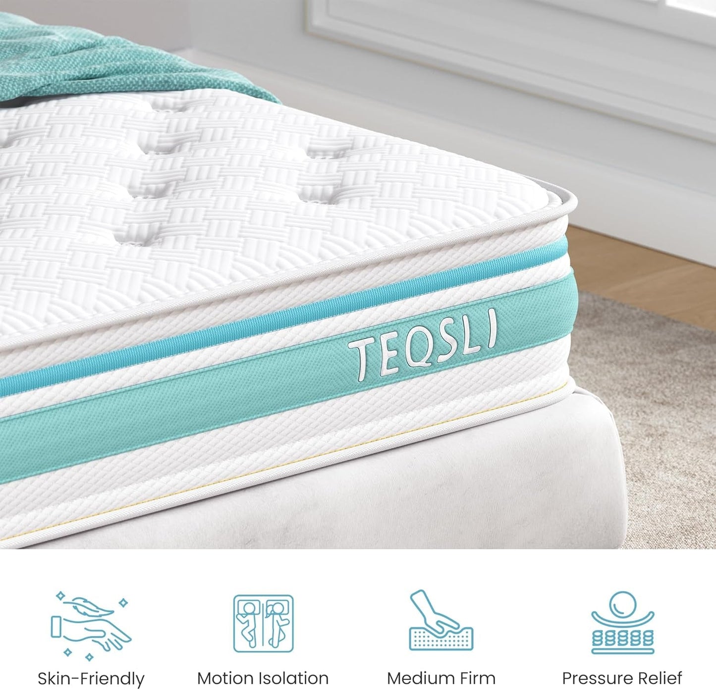 Twin Size 10 Inch Hybrid Mattress for Pressure Relief-3