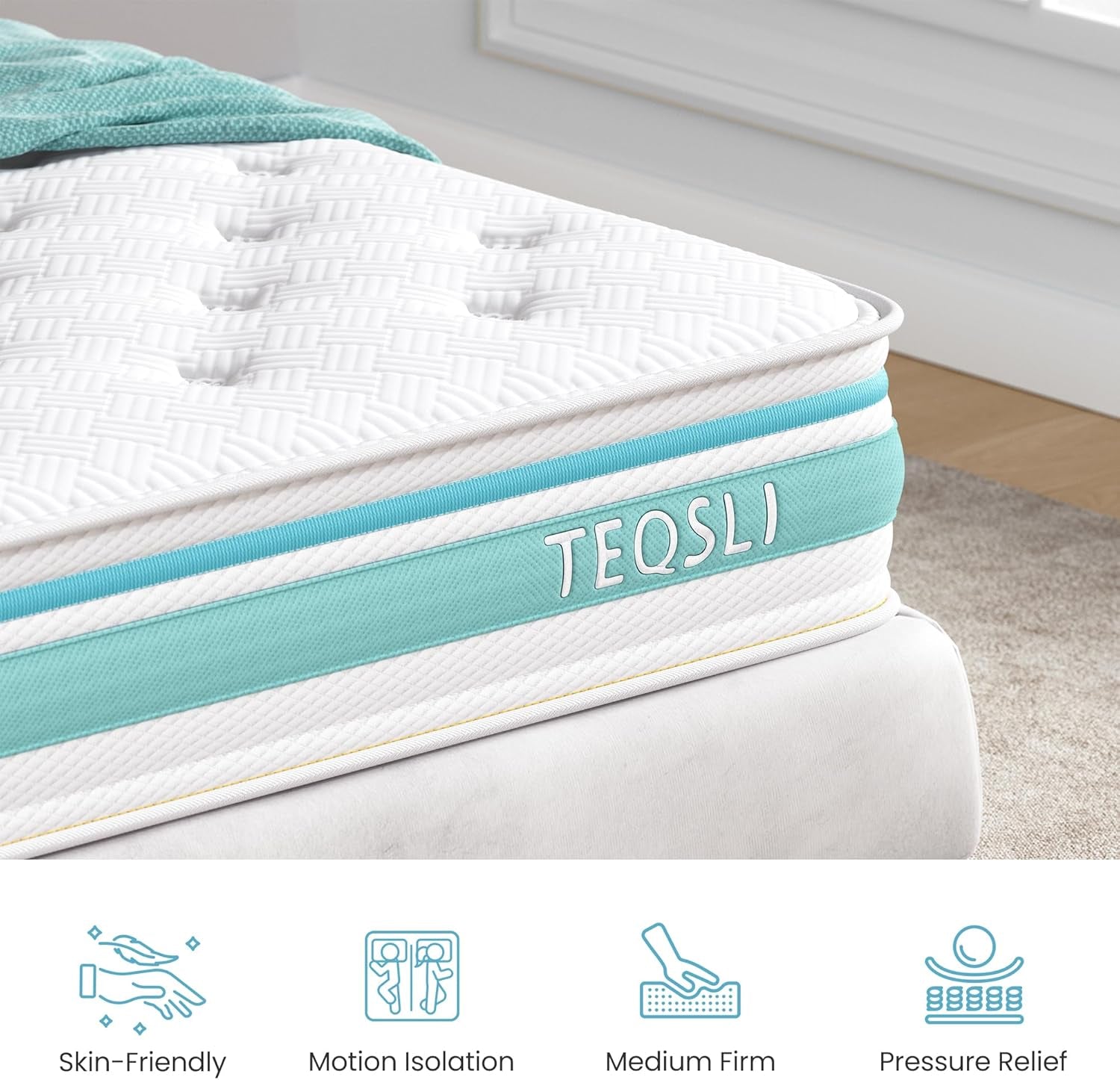 Twin Size 10 Inch Hybrid Mattress for Pressure Relief-3