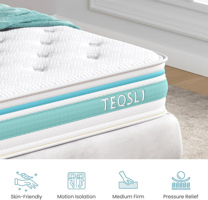 Twin Size 10 Inch Hybrid Mattress for Pressure Relief-3