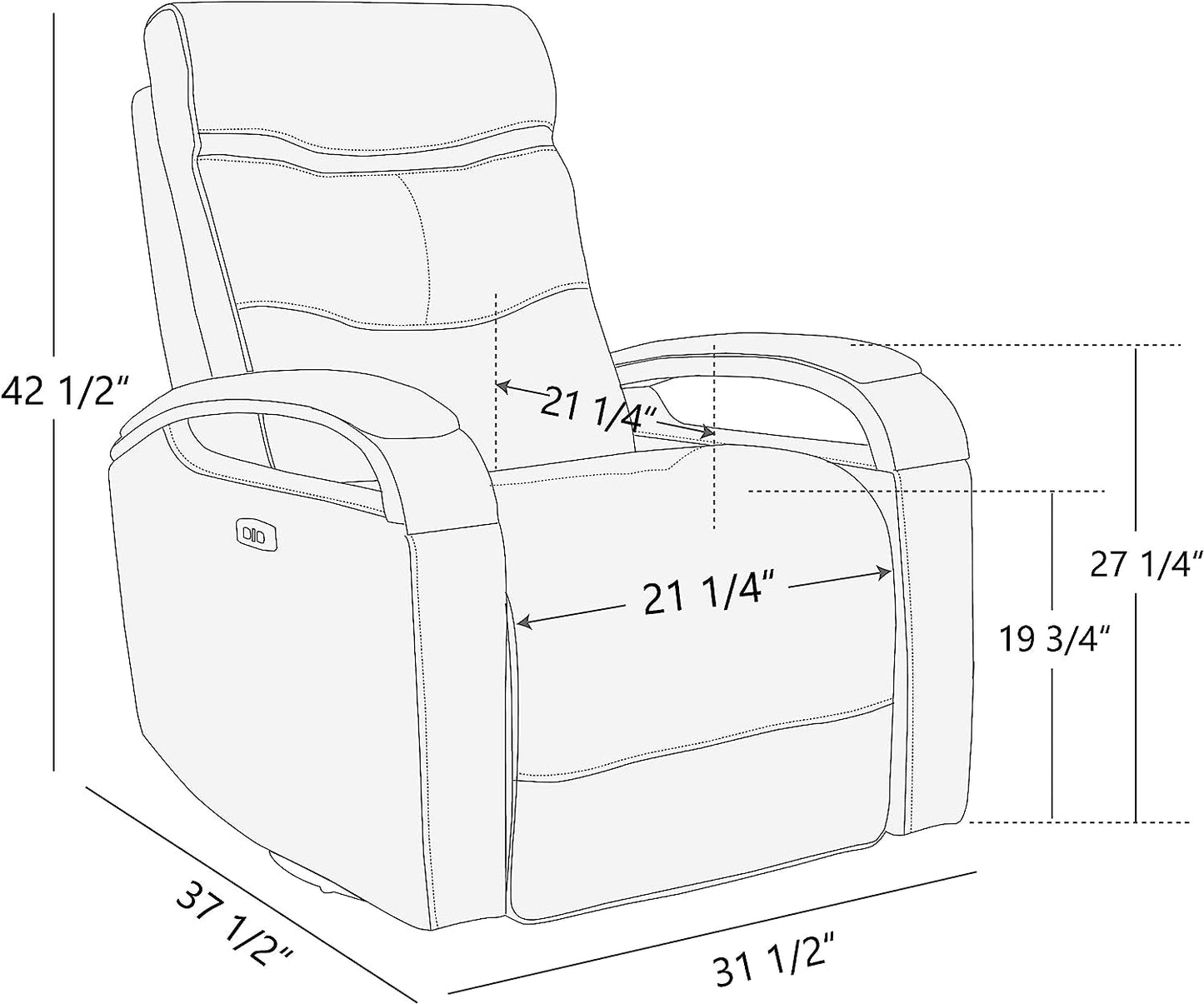 Chocolate Swivel Glider Rocker Recliner with USB Charge-3