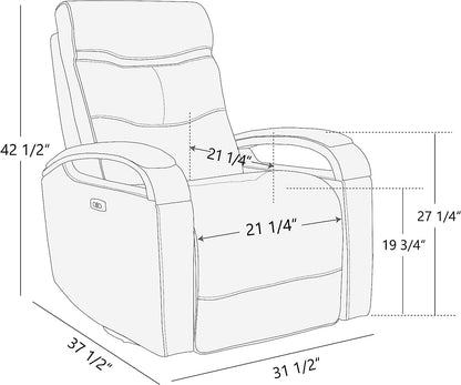 Chocolate Swivel Glider Rocker Recliner with USB Charge-3