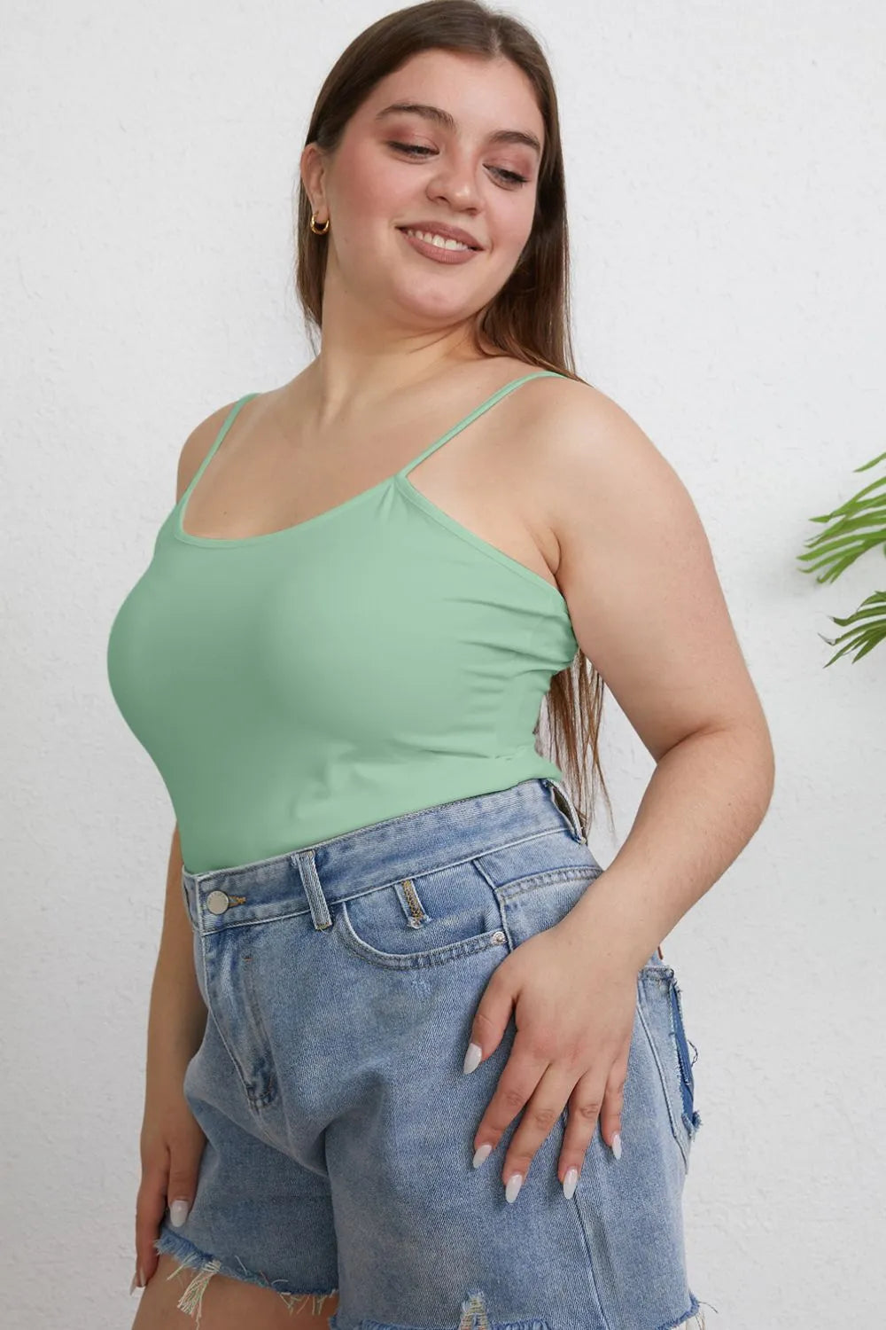 Basic Bae Full Size Round Neck Slim Cami Plus Size