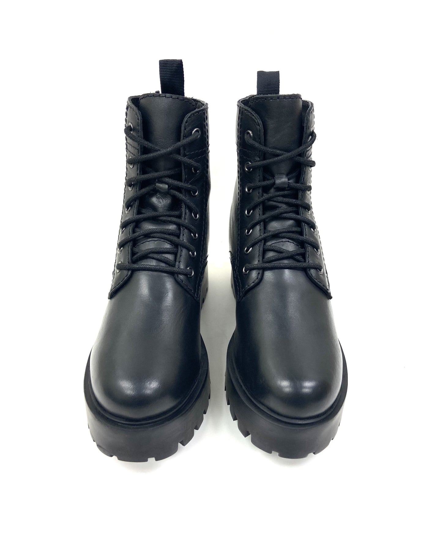 Mid-1970's Fashion Alice Black Heeled Combat Women's Boots