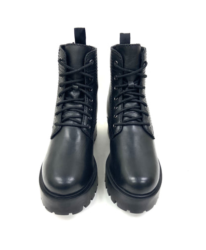 Mid-1970's Fashion Alice Black Heeled Combat Women's Boots