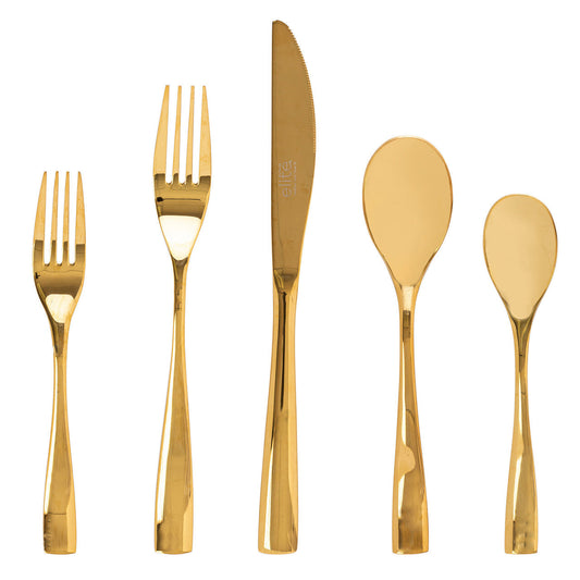 Gibson Elite Holland Road 20 Piece Gold Stainless Steel Flatware Set-0