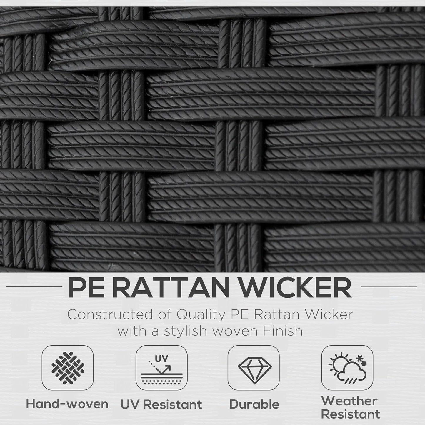 White Wicker 4-Piece Patio Sectional Sofa Set-2