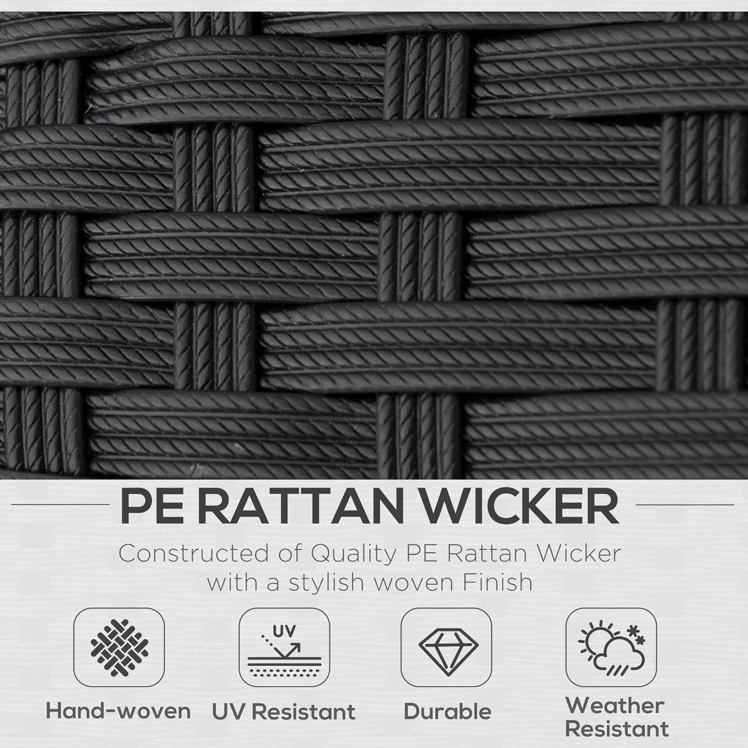 White Wicker 4-Piece Patio Sectional Sofa Set-2