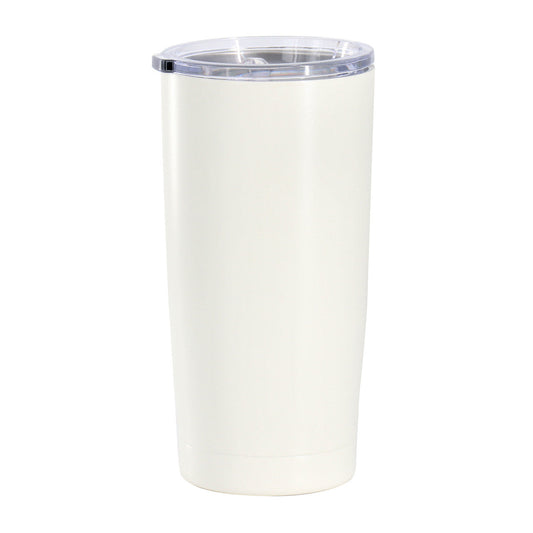 Gibson Home Marina 18oz Stainless Steel Thermal Tumbler with Acrylic Lid in Cream-0