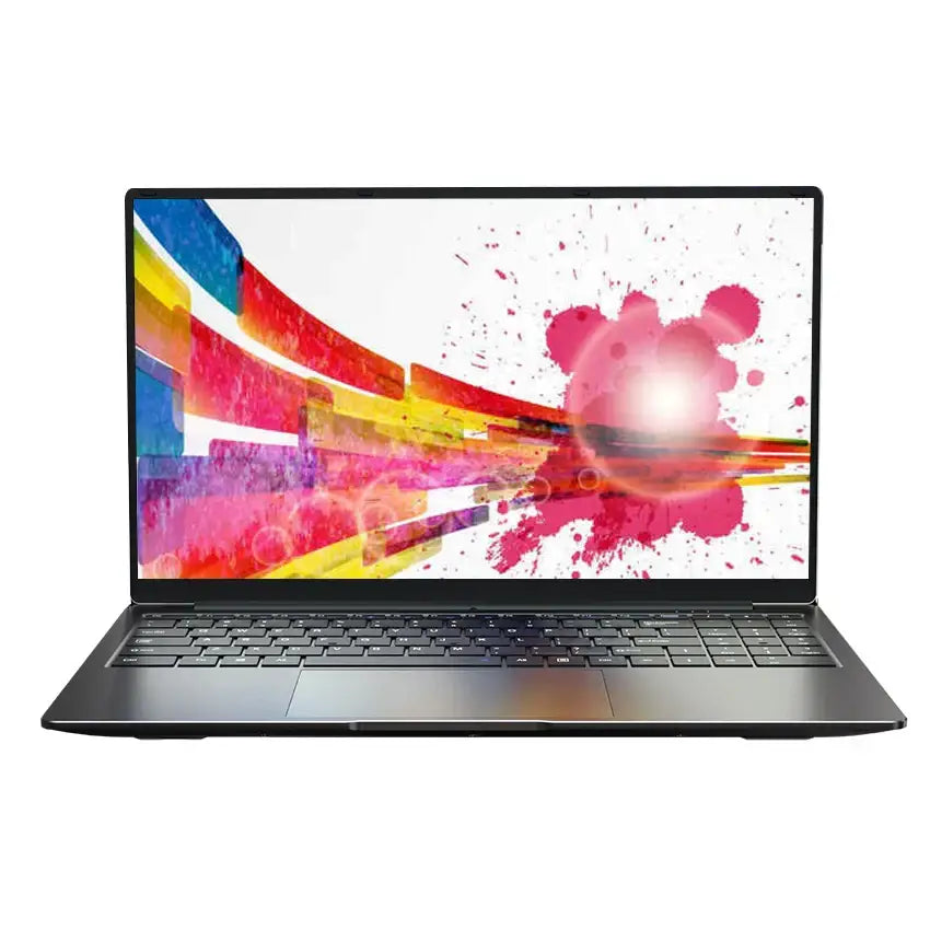 Silver 15.6 Inch Laptop with colorful abstract design on screen, 8GB RAM, 1TB storage