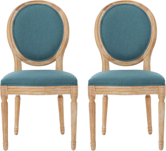 Phinnaeus Fabric Dining Chairs, 2-Pcs Set, Dark Teal-0