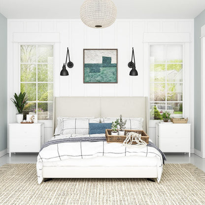 White Nightstands with 2 Drawers-0