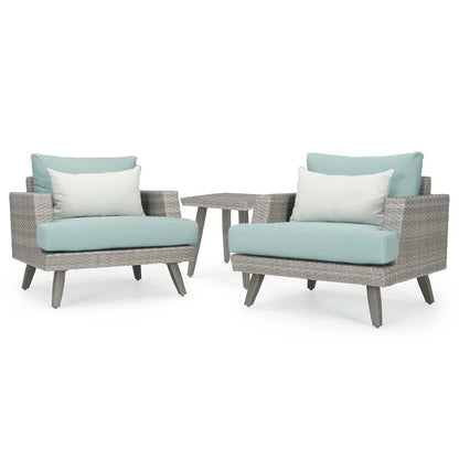 Durable Cushions Three Piece Wicker Patio Seating Set-1