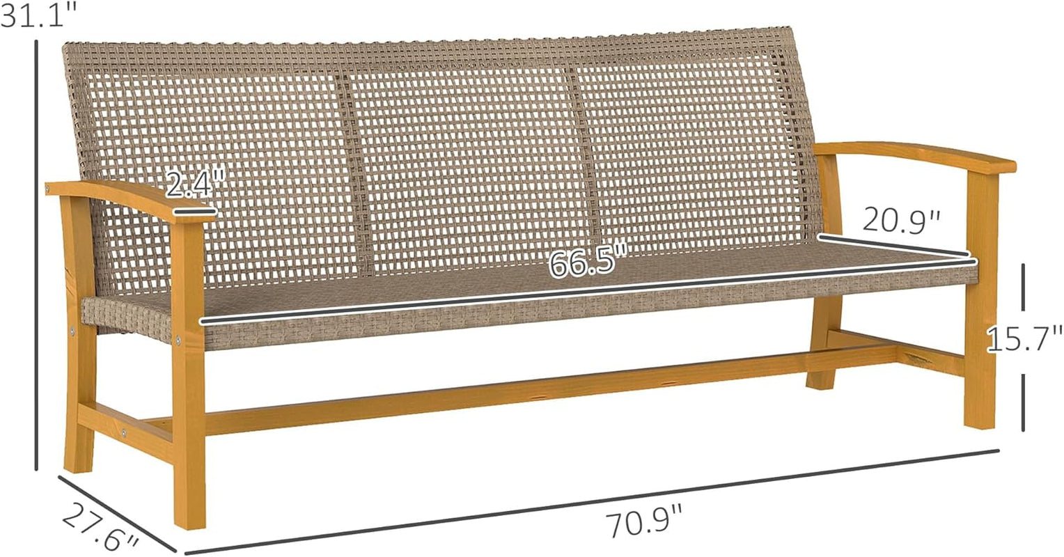 Spacious Wicker Outdoor Couch for Three Comfortable Seats-2