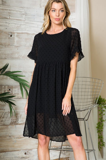 Orange Farm Clothing, Swiss Dot Chiffon Dress, Black or Rose SM/MED/LG USA ??