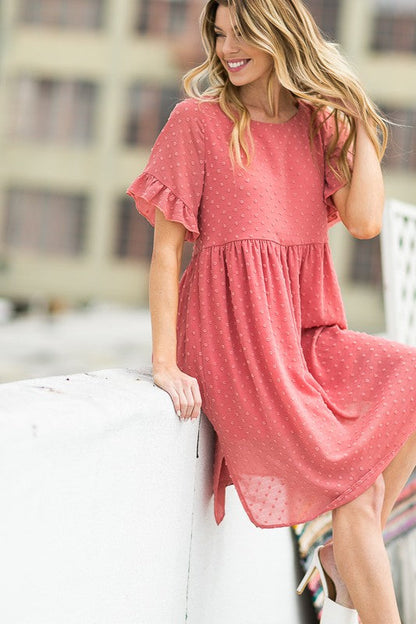 Orange Farm Clothing, Swiss Dot Chiffon Dress, Black or Rose SM/MED/LG USA ??