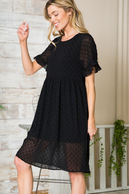 Orange Farm Clothing, Swiss Dot Chiffon Dress, Black or Rose SM/MED/LG USA ??