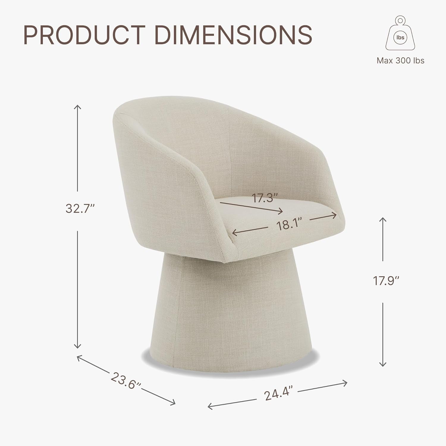 Swivel Dining Chairs Modern Accent Armchair Side Deskchair for Diningroom Vanity Bedroom Livingroom Reading Room,Linen,4 PCS-2