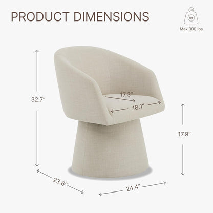 Swivel Dining Chairs Modern Accent Armchair Side Deskchair for Diningroom Vanity Bedroom Livingroom Reading Room,Linen,4 PCS-2