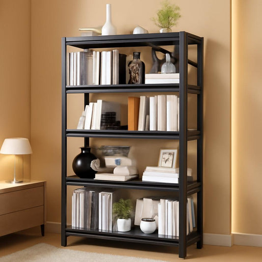 72 Inches Tall Industrial Metal Bookshelf Freestanding-0
